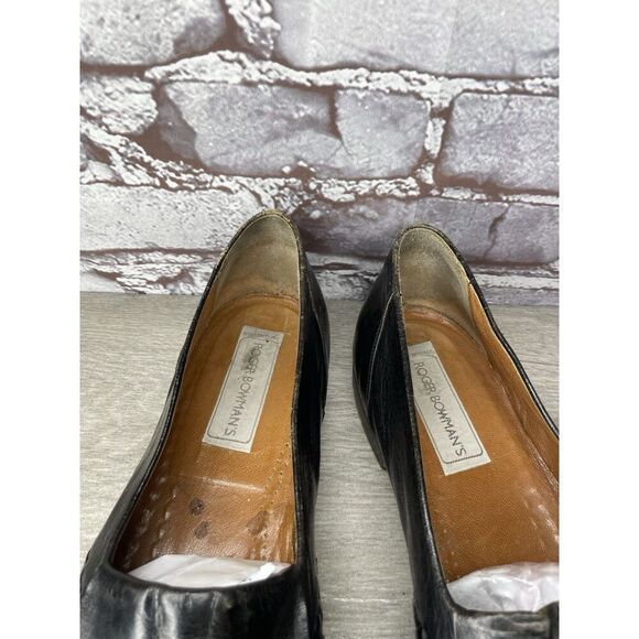 Roger Bowman’s Black Leather Basketweave Kiltie Tassel Loafer Dress Shoes Men 10